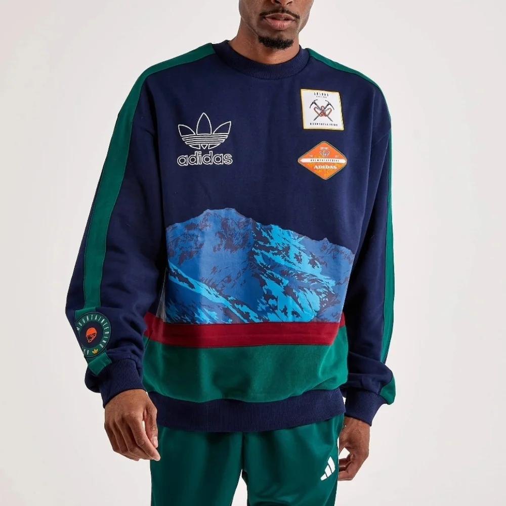 Adidas Oversized Mountaineering Climbing Patch  Crew Sweatshirt Y2k